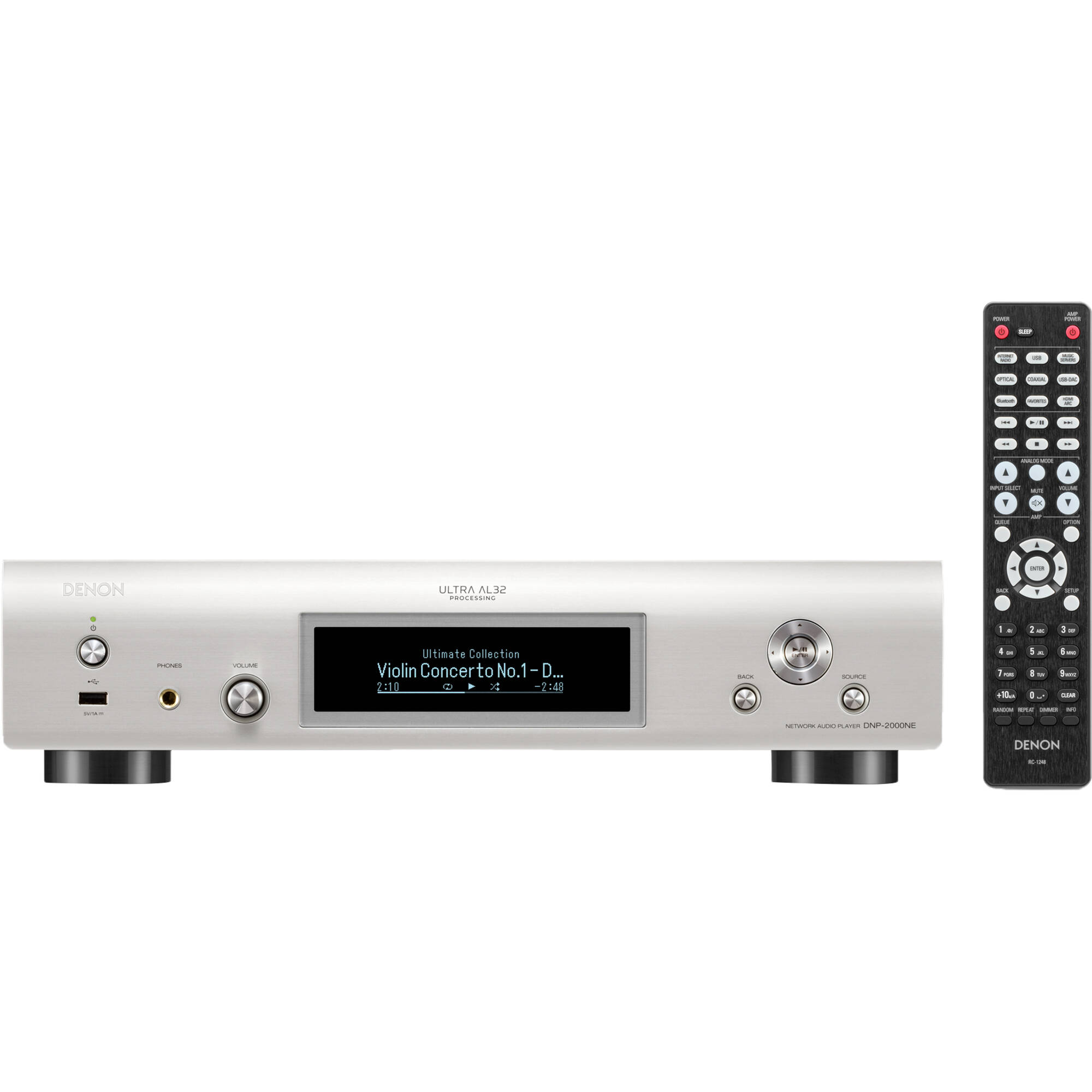 Denon DNP-2000NE High-Resolution DAC Audio Streamer with HEOS (Silver)