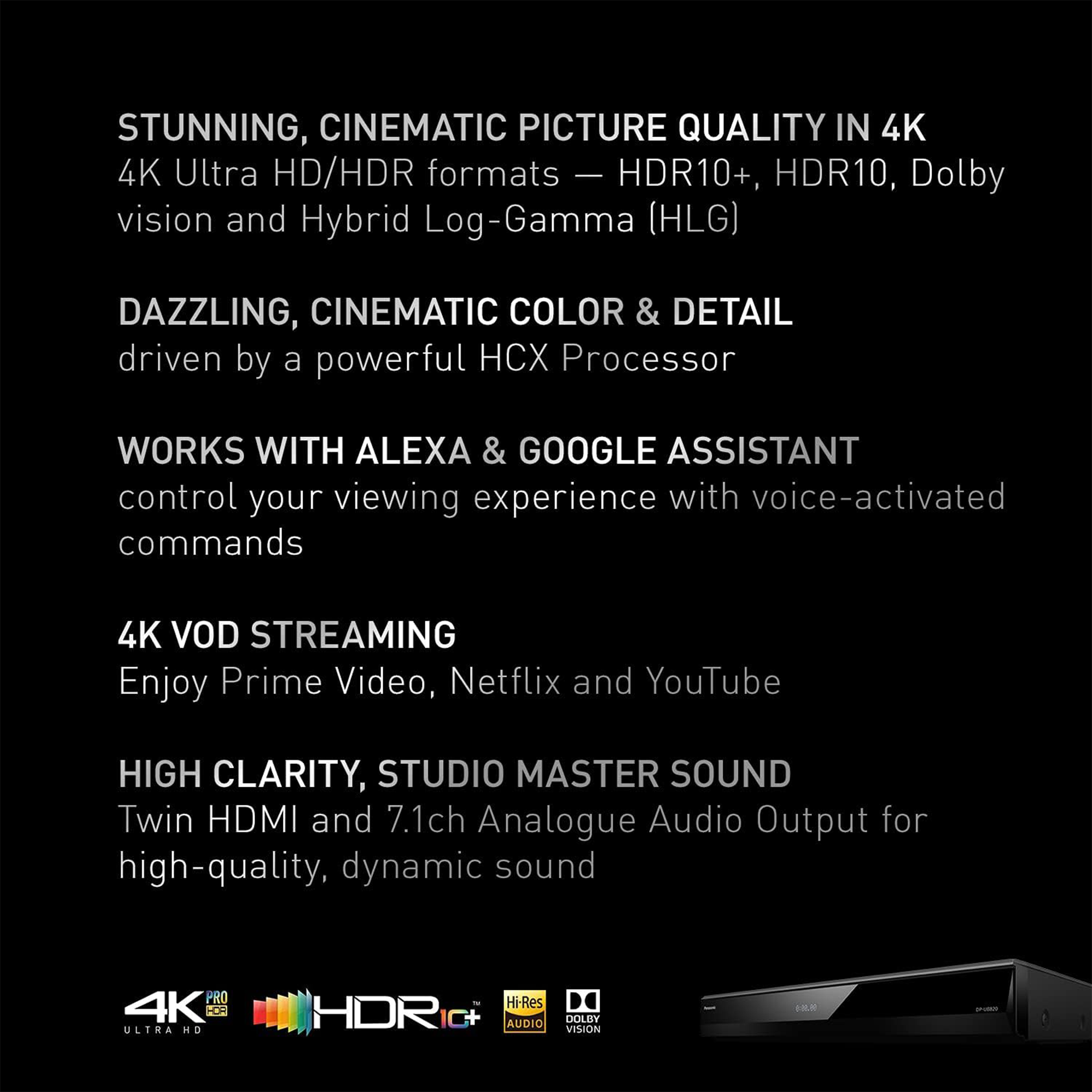 Panasonic DP-UB820-K HDR 4K UHD Network Blu-ray Player