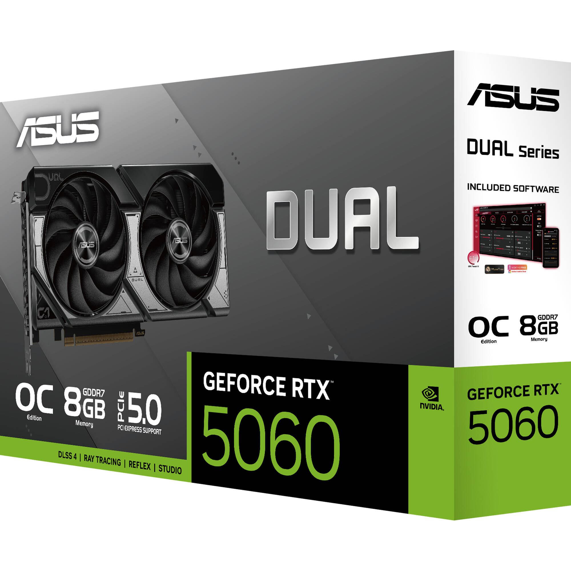 ASUS NVIDIA GeForce RTX 5060 DUAL OC 8GB GDDR7 Blackwell Graphics Card