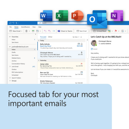 Microsoft Office Home & Business 2024 (1-User License, Product Key Code)