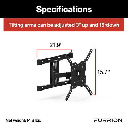Furrion Full-Motion Outdoor Mount for Displays up to 132 lb