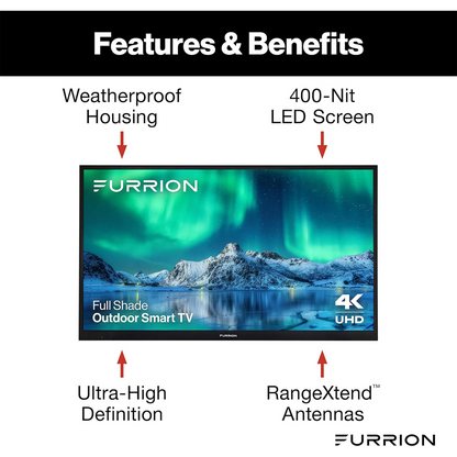 Furrion Aurora 55" 4K HDR Smart LED Outdoor TV (Full Shade) - FDUF55CSA