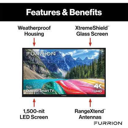Furrion Aurora Sun 75" 4K HDR LED Outdoor Smart TV (Full Sun) - FDUN75CSA