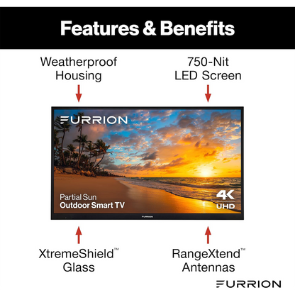 Furrion Aurora 50" 4K HDR Smart LED Outdoor TV (Partial Sun) - FDUP50CSA