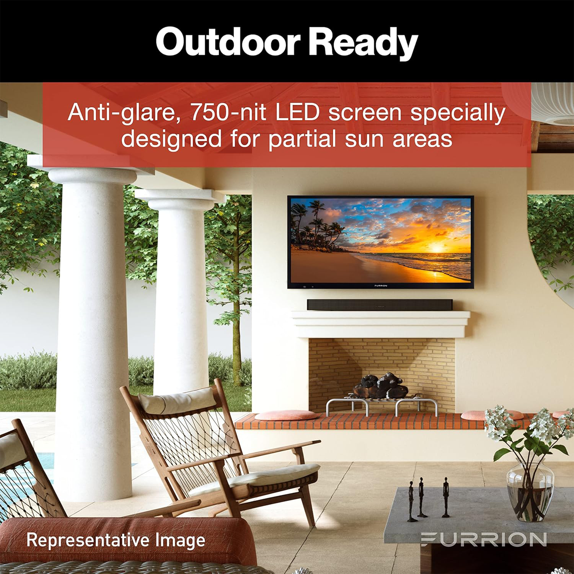 Furrion Aurora 75" 4K HDR Smart LED Outdoor TV (Partial Sun) - FDUP75CSA