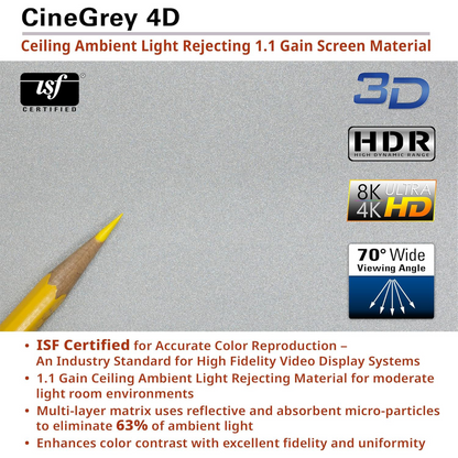 Elite Screens Kestrel Tab-Tension 3 FTE122H3-C4D 122" ALR Floor-Rising Electric Projection Screen