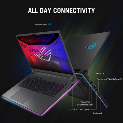 Asus ROG Strix G18 G815 G815LP-XS97 18" Gaming Notebook - Windows 11 Pro - 2.5K - Intel® Core™ Ultra 9 Processor 275HX 2.7 GHz - NVIDIA® GeForce RTX™ 5070 - 32 GB RAM - 2 TB SSD