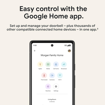Google Nest Doorbell Wired (2nd gen) - Hardwired video doorbell with Wi-Fi® and two-way talk (Snow)