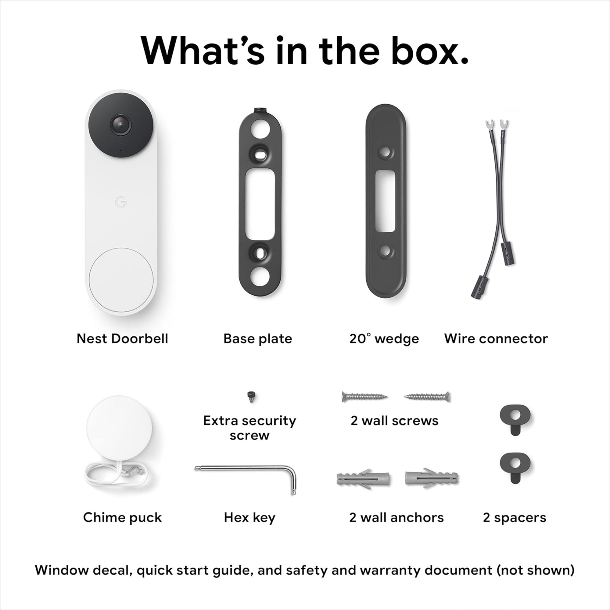 Google Nest Doorbell Wired (2nd gen) - Hardwired video doorbell with Wi-Fi® and two-way talk (Snow)