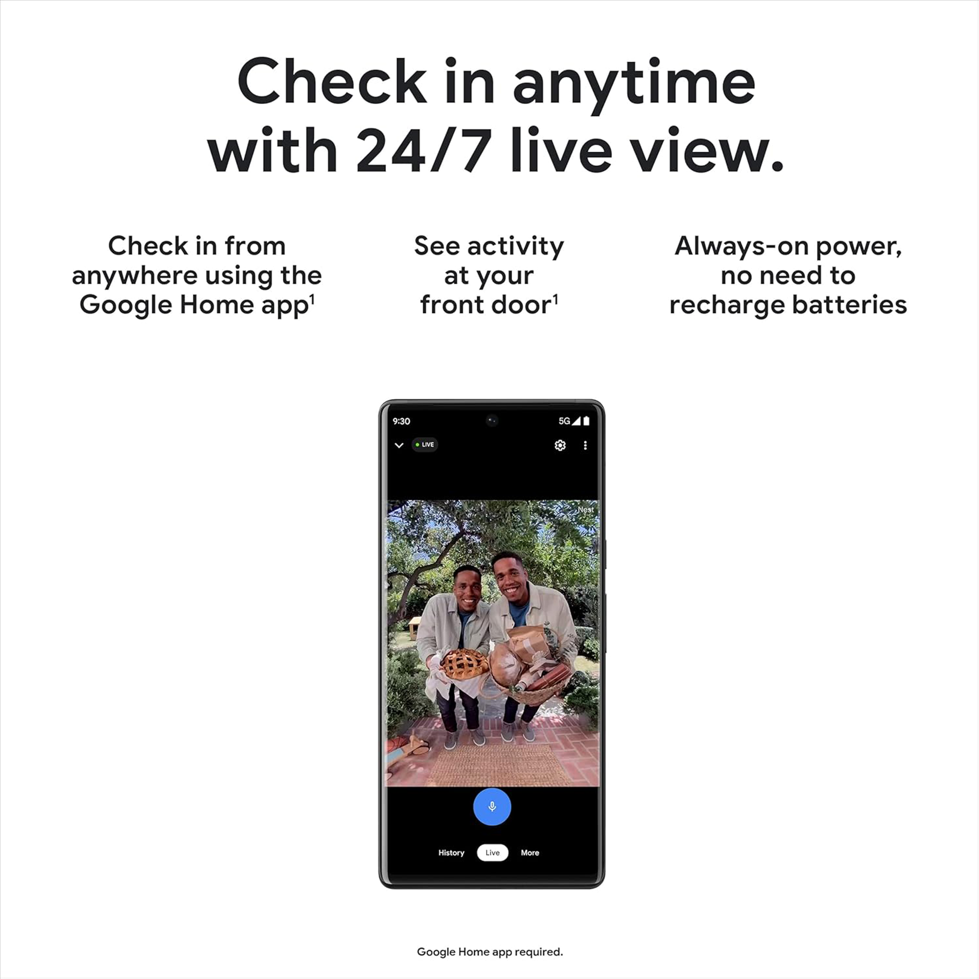Google Nest Doorbell Wired (2nd gen) - Hardwired video doorbell with Wi-Fi® and two-way talk (Snow)