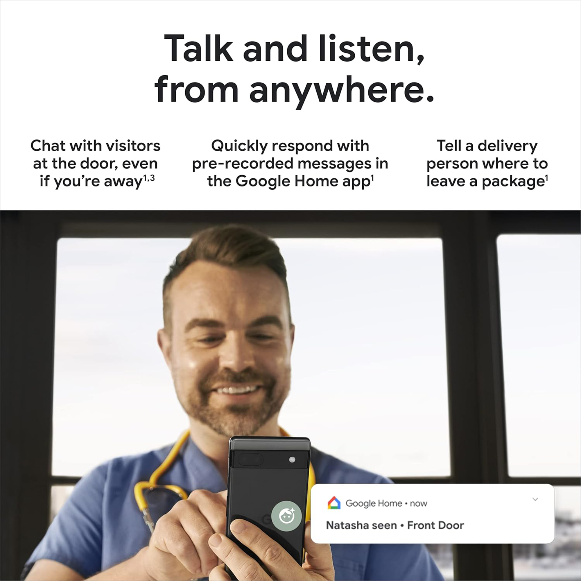 Google Nest Doorbell Wired (2nd gen) - Hardwired video doorbell with Wi-Fi® and two-way talk (Snow)