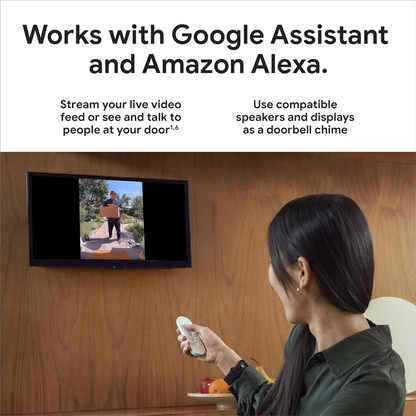 Google Nest Doorbell Wired (2nd gen) - Hardwired video doorbell with Wi-Fi® and two-way talk (Linen)