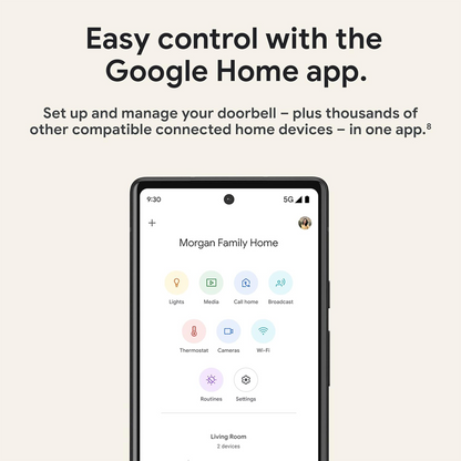 Google Nest Doorbell Wired (2nd gen) - Hardwired video doorbell with Wi-Fi® and two-way talk (Linen)