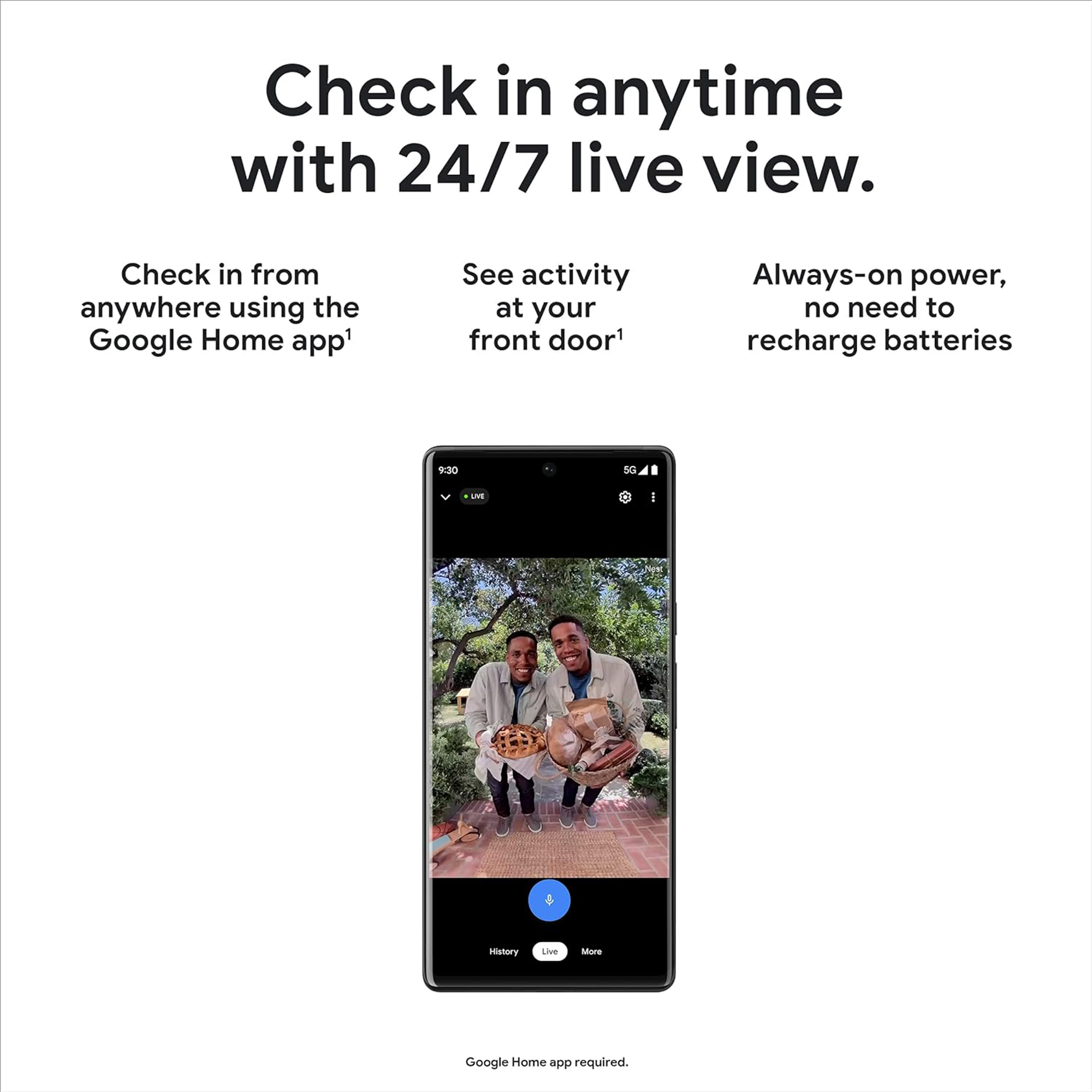 Google Nest Doorbell Wired (2nd gen) - Hardwired video doorbell with Wi-Fi® and two-way talk (Linen)