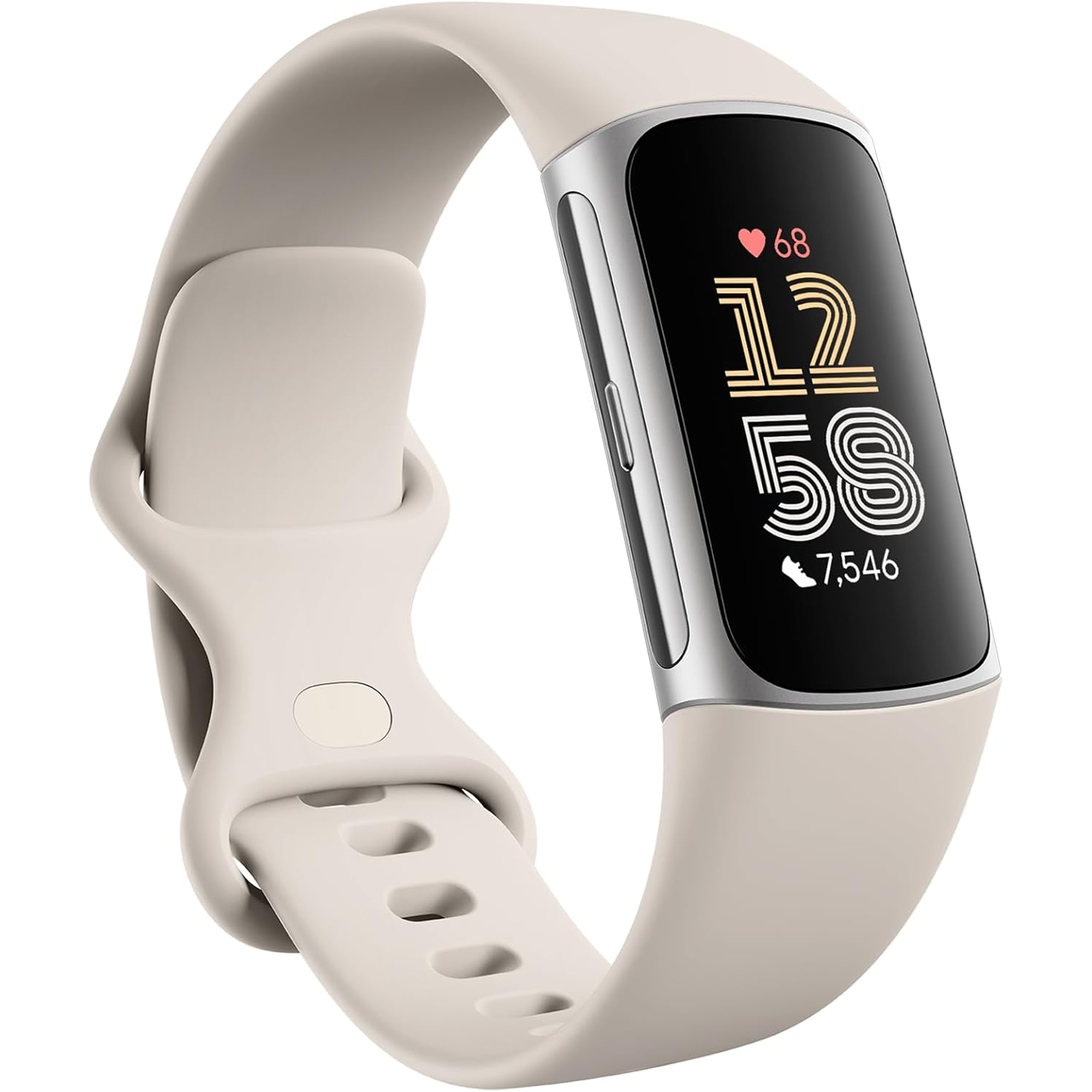 FITBIT Charge 6 Fitness Tracker - Porcelain Silicone Strap Universal