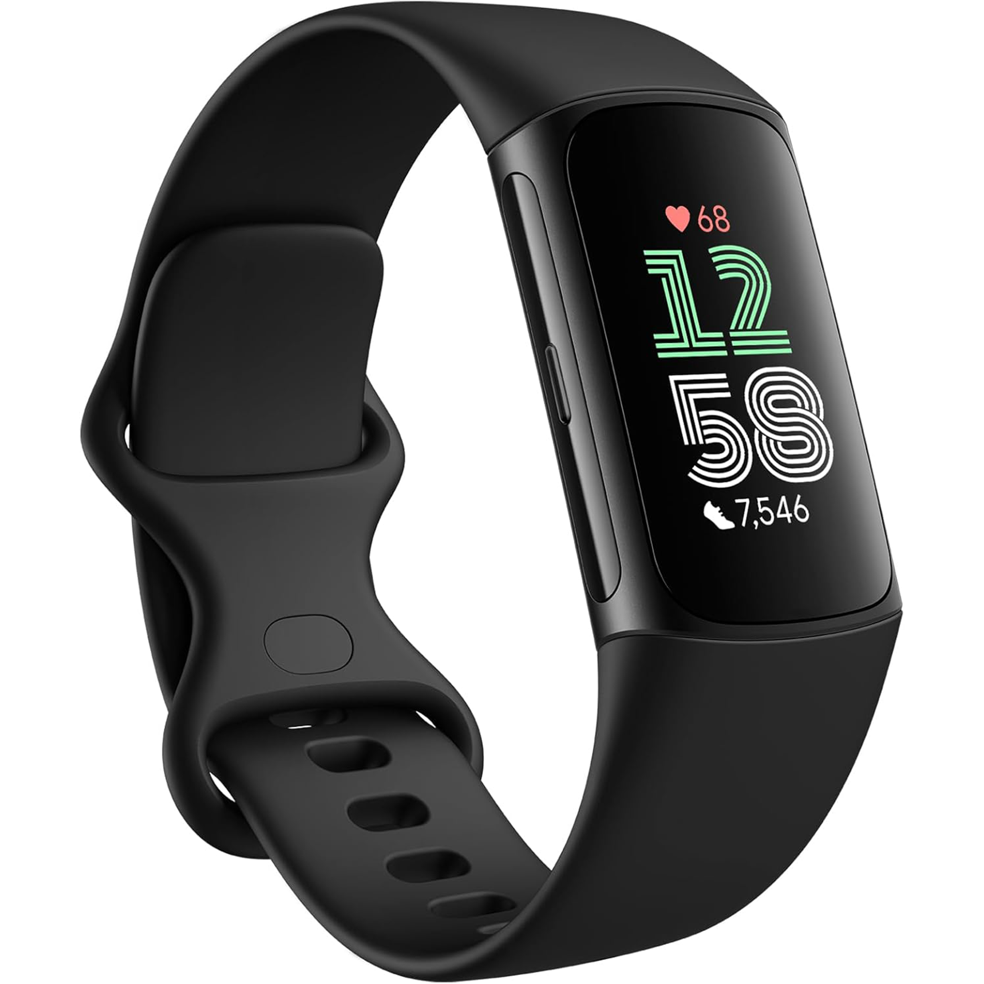 FITBIT Charge 6 Fitness Tracker - Obsidian Silicone Strap Universal