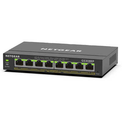 Netgear GS308EP 8-Port Gigabit PoE+ Compliant Managed Switch - GS308EP-100NAS