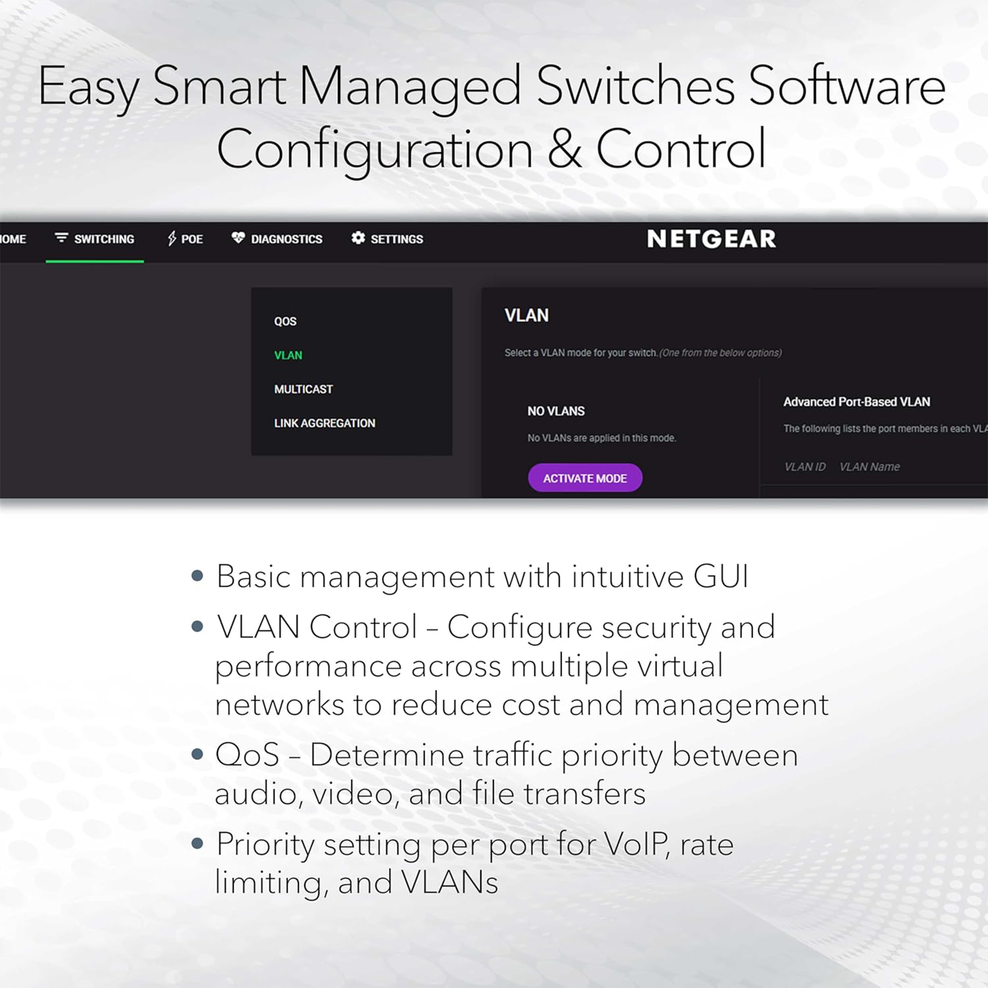 Netgear GS308EP 8-Port Gigabit PoE+ Compliant Managed Switch - GS308EP-100NAS