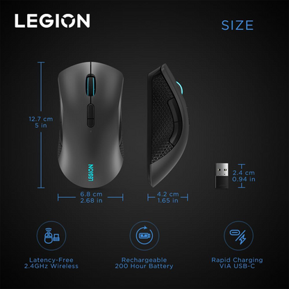 Lenovo Legion M600 Wireless Gaming Mouse (Iron Gray)