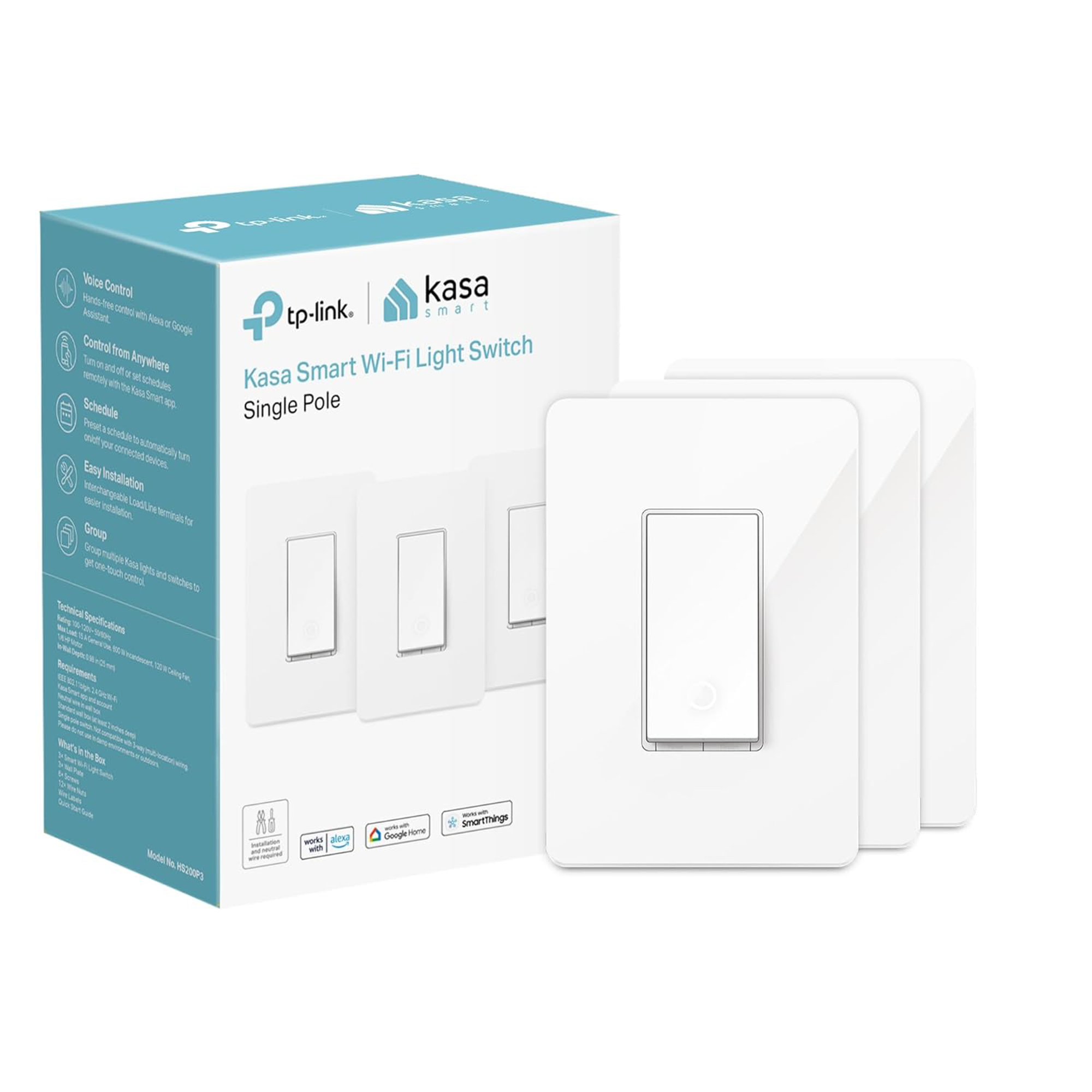 TP-Link Kasa Smart Wi-Fi Light Switch (3-Pack)