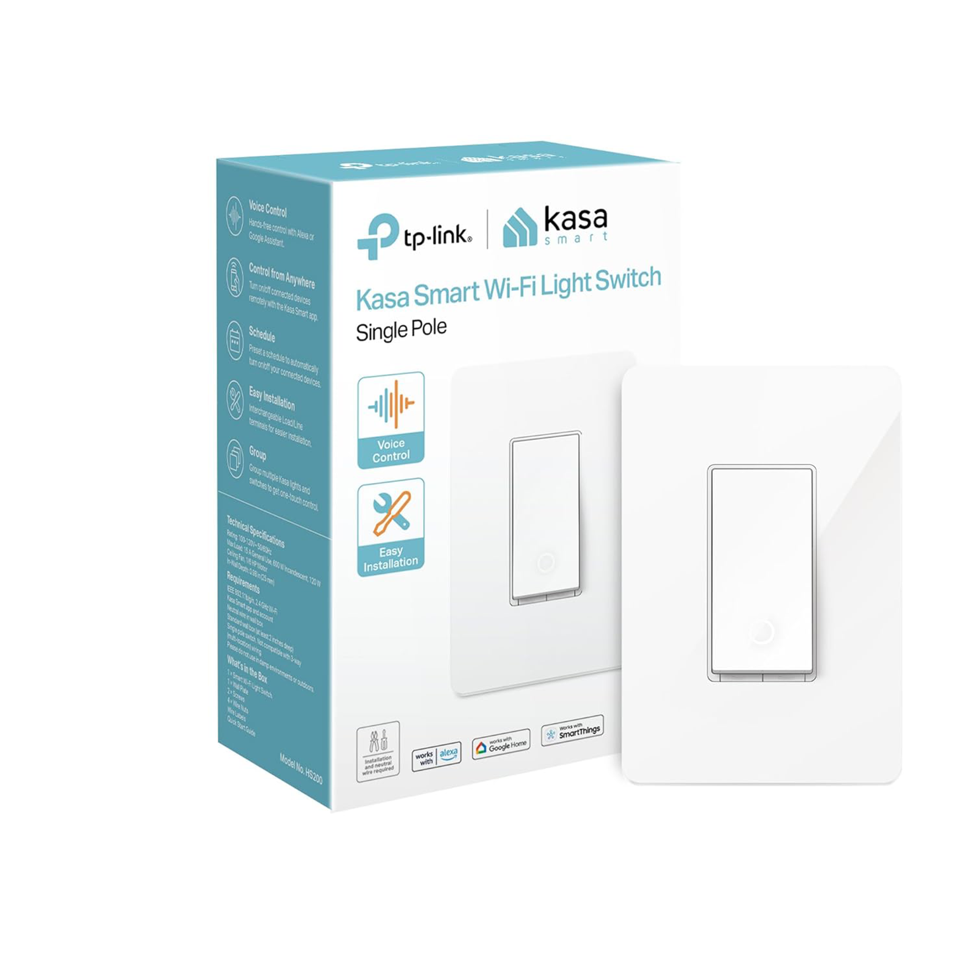 TP‑Link Kasa Smart Wi‑Fi Light Switch HS200 – White