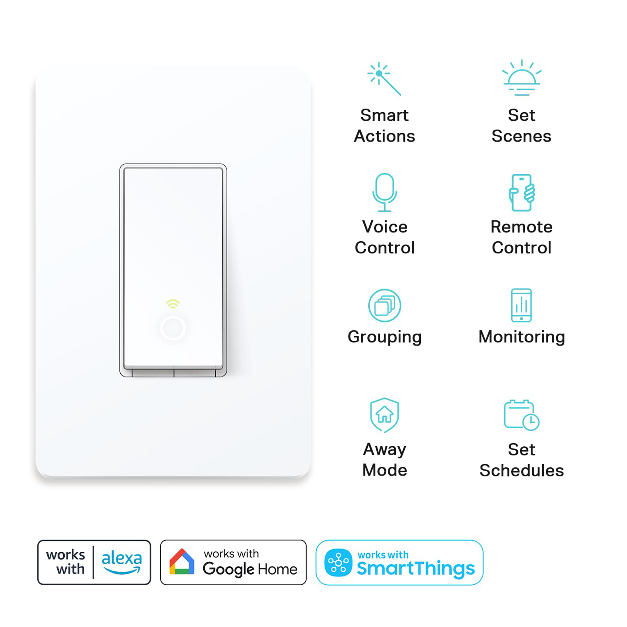 TP‑Link Kasa Smart Wi‑Fi Light Switch 3‑Way Kit HS210 – White (2‑Pack)