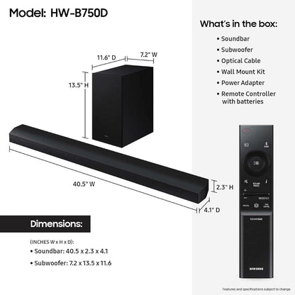 Samsung B Series HW-B750F 5.1-Channel Soundbar System