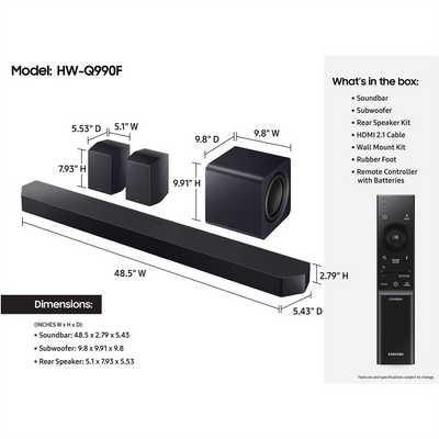 Samsung HW-Q990F 11.1.4-Channel Dolby Atmos Soundbar System