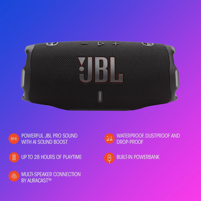 JBL Charge 6 Portable Bluetooth Speaker (Blue)