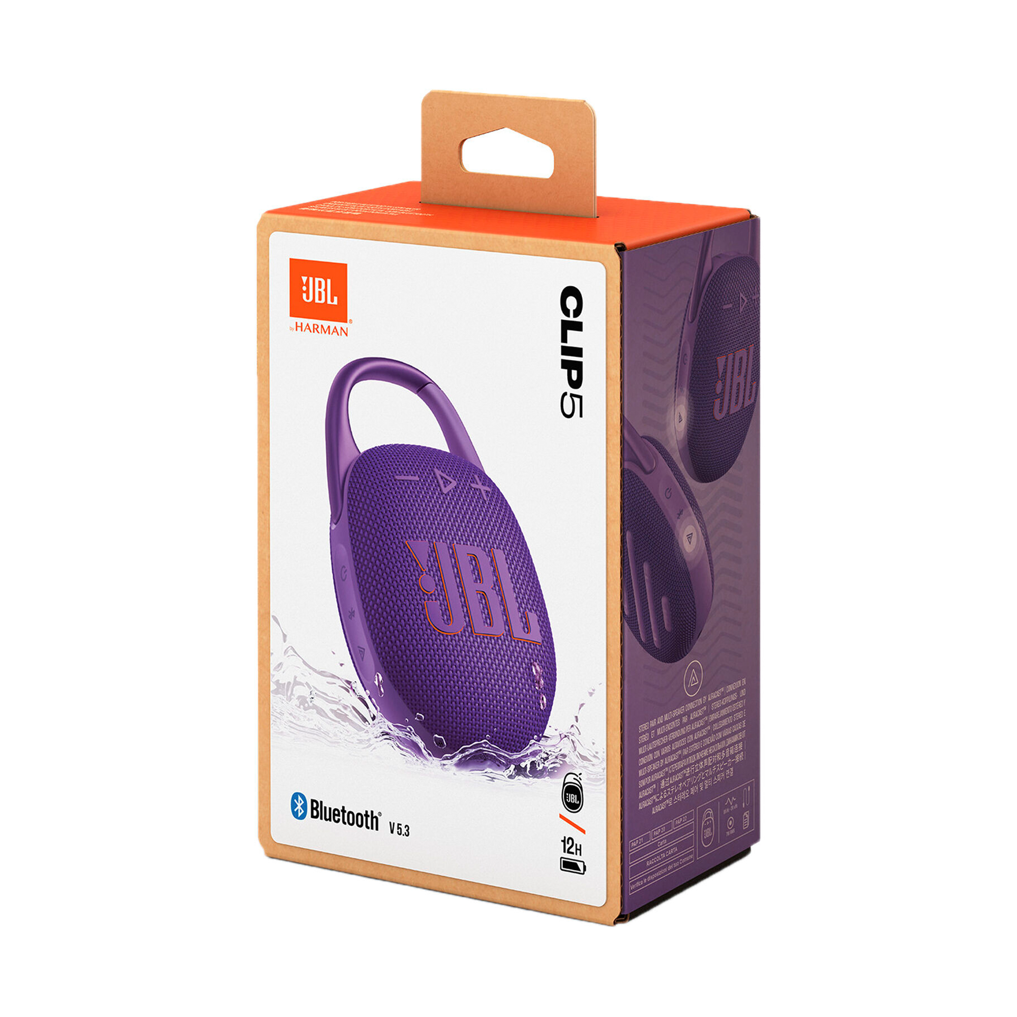 JBL Clip 5 Portable Waterproof Wireless Speaker (Purple)