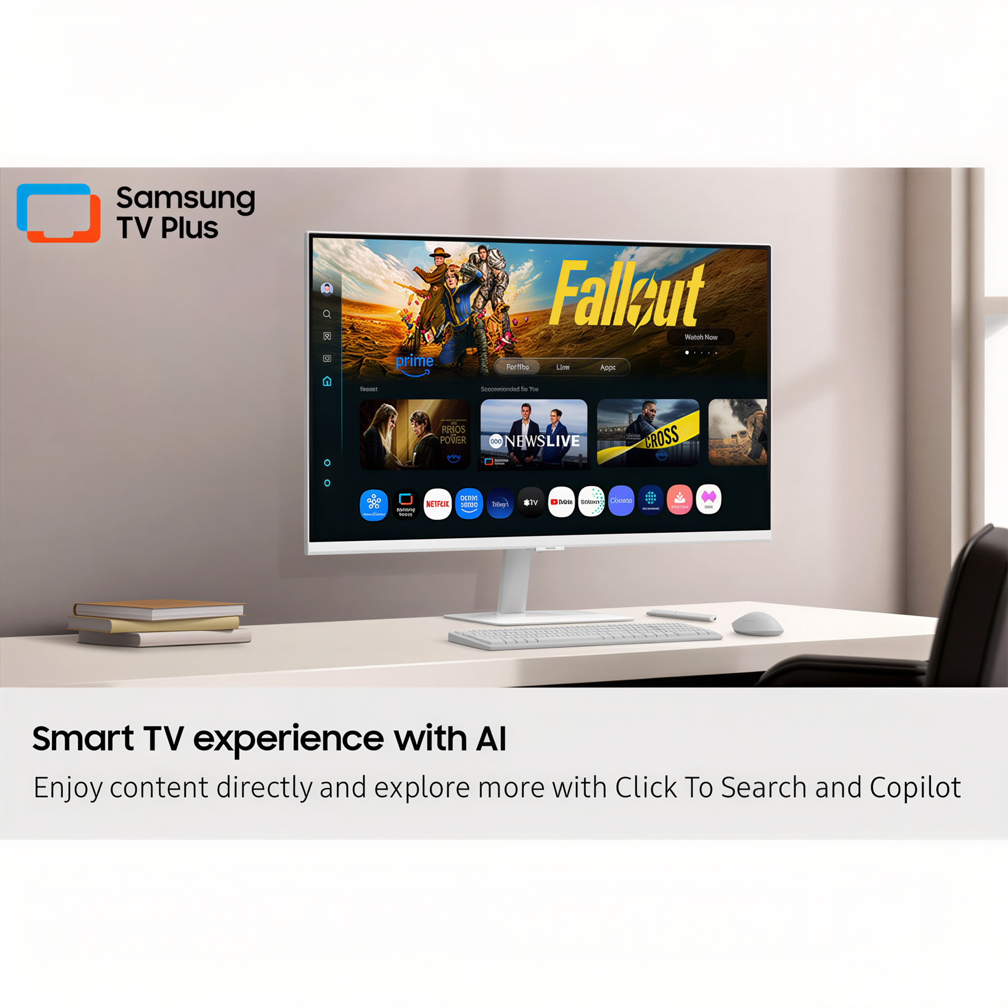 Samsung M7 M70F 32" 4K HDR Smart Monitor with Samsung Vision AI (White)