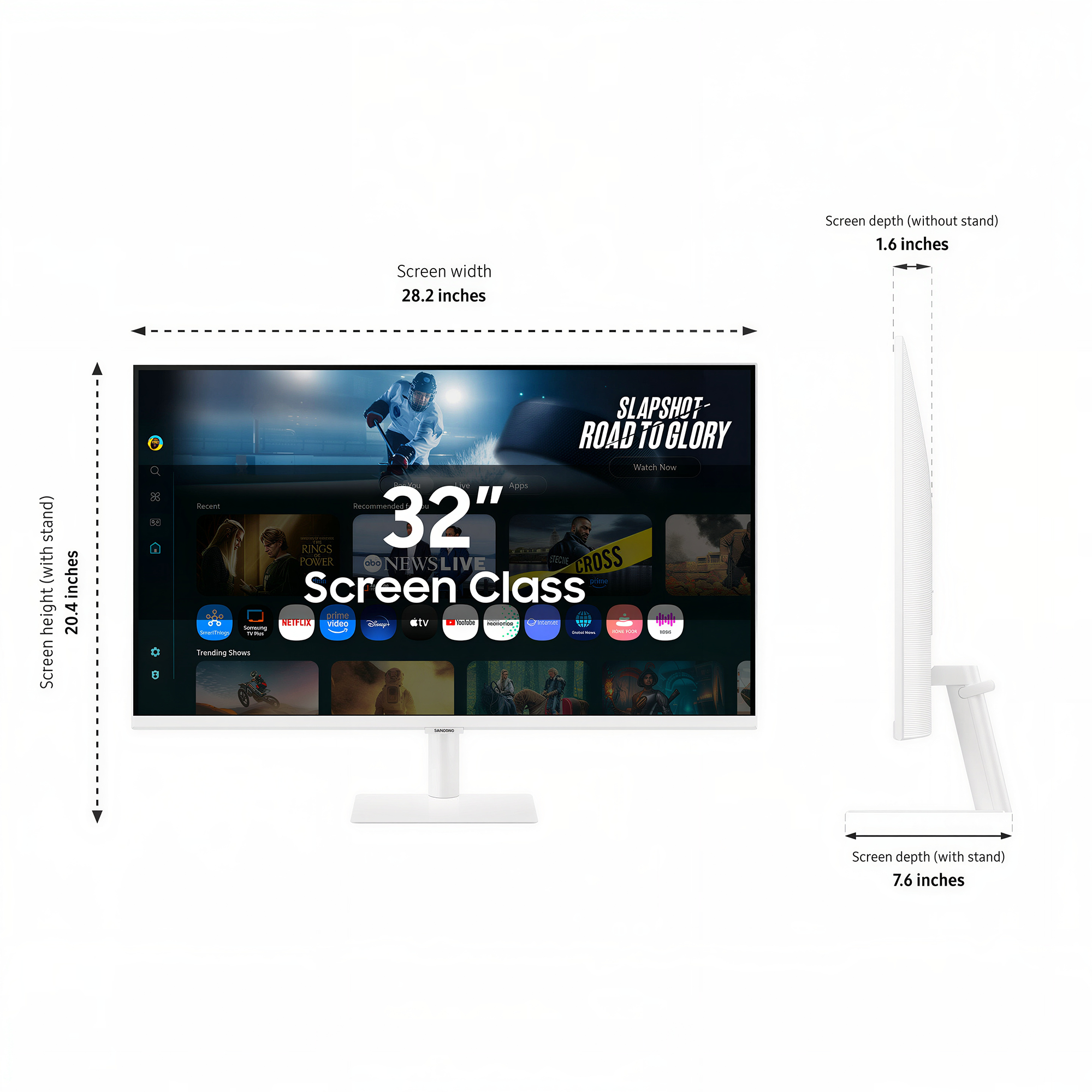 Samsung M7 M70F 32" 4K HDR Smart Monitor with Samsung Vision AI (White)