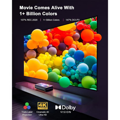 AWOL Vision LTV-3000 Pro 2000-Lumen XPR 4K 3D RGB Laser Projector