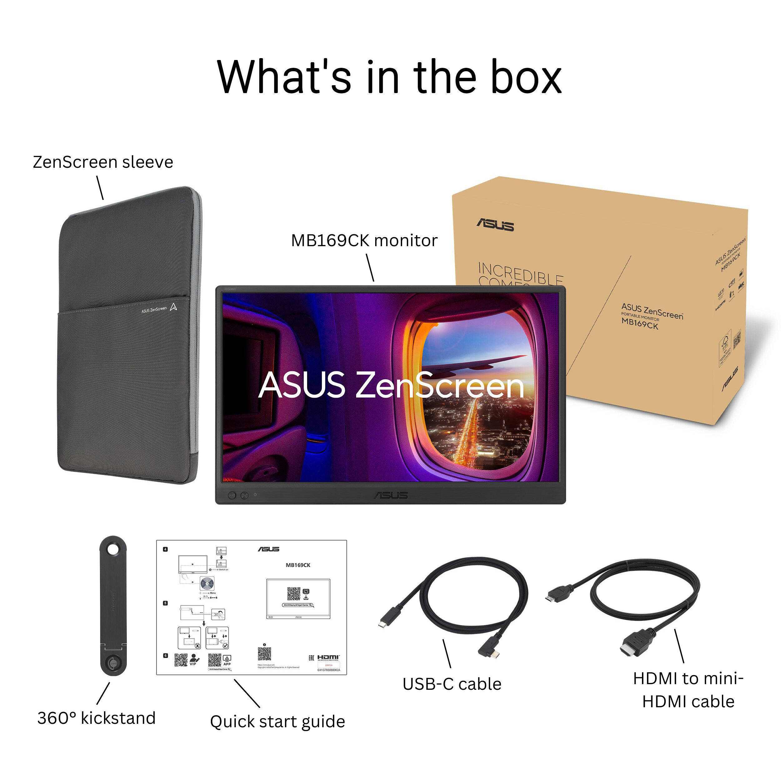 ASUS ZenScreen MB169CK 15.6" LED Portable Monitor