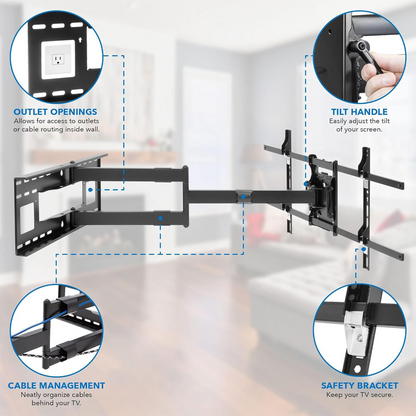 Mount-It! MI-372 Full Motion Wall Mount for 42 to 80" Displays