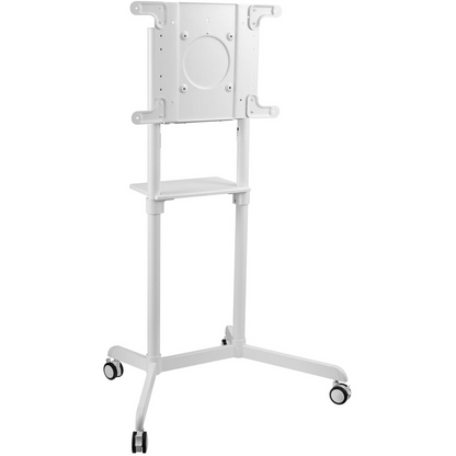 Mount-It! MI-8001 Interactive Display Stand & Mobile TV Flip Cart with Shelf (White)
