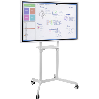Mount-It! MI-8001 Interactive Display Stand & Mobile TV Flip Cart with Shelf (White)
