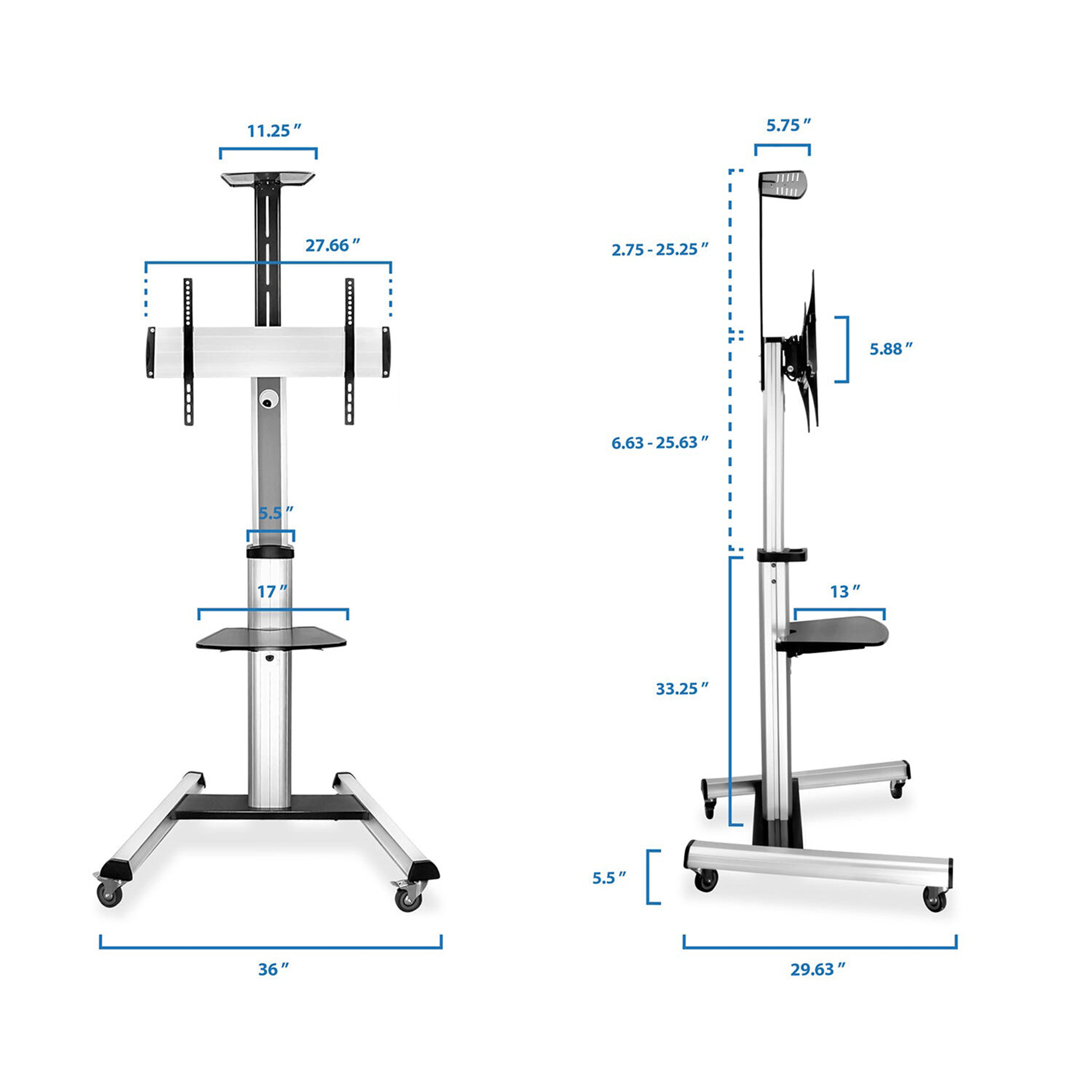 Mount-It! MI-875 Heavy-Duty Mobile TV Cart