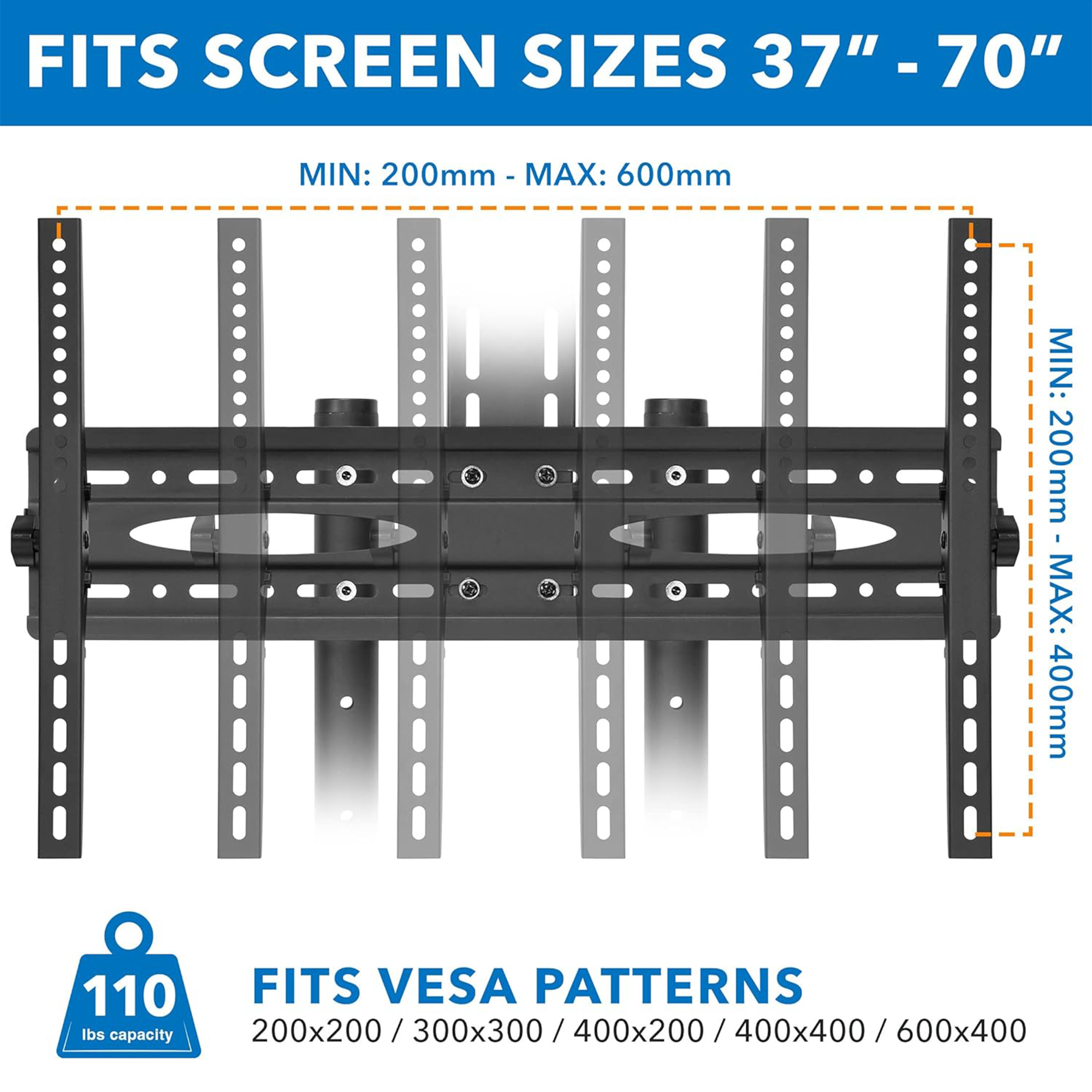 Mount-It! MI-876 Adjustable Mobile TV Cart