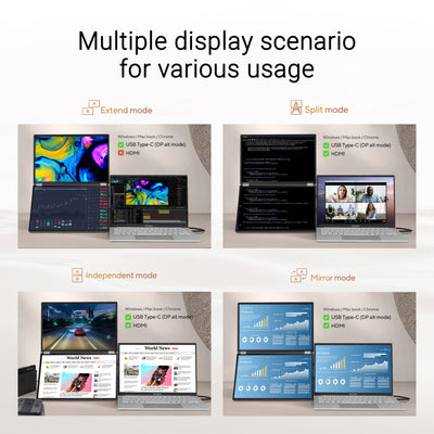 ASUS ZenScreen Duo MQ149CD OLED 14" HDR Portable Monitor
