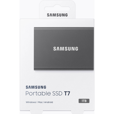 Samsung 1TB T7 Portable SSD (Titan Gray) - MU-PC1T0T/AM