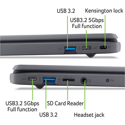 Acer Chromebook 511 C736T Series C736T-C5NU 11.6" Touchscreen Chromebook - Full HD - 60 Hz - Intel N-Series N100 - 8 GB - 64 GB Flash Memory - English (US) Keyboard - Black