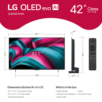 LG OLED evo AI C5 4K 42-Inch Smart TV - OLED42C5PUA