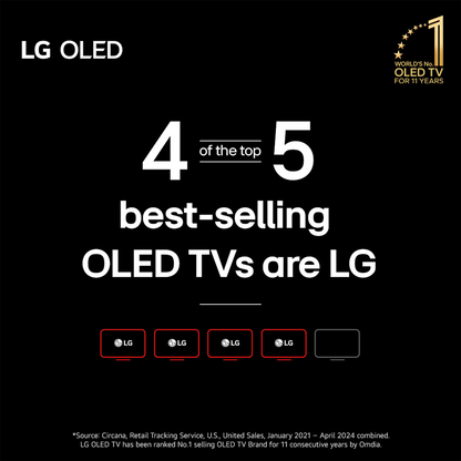 LG 65" OLED Evo C4 Series 4K HDR Smart TV with webOS