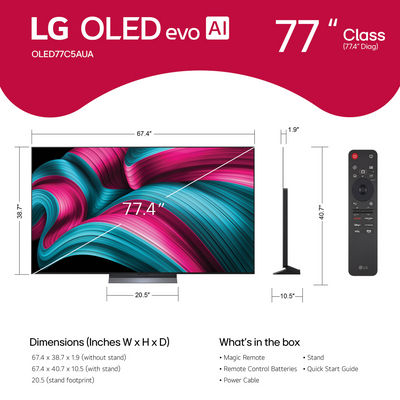 LG OLED evo AI C5 4K 77-Inch Smart TV - OLED77C5PUA