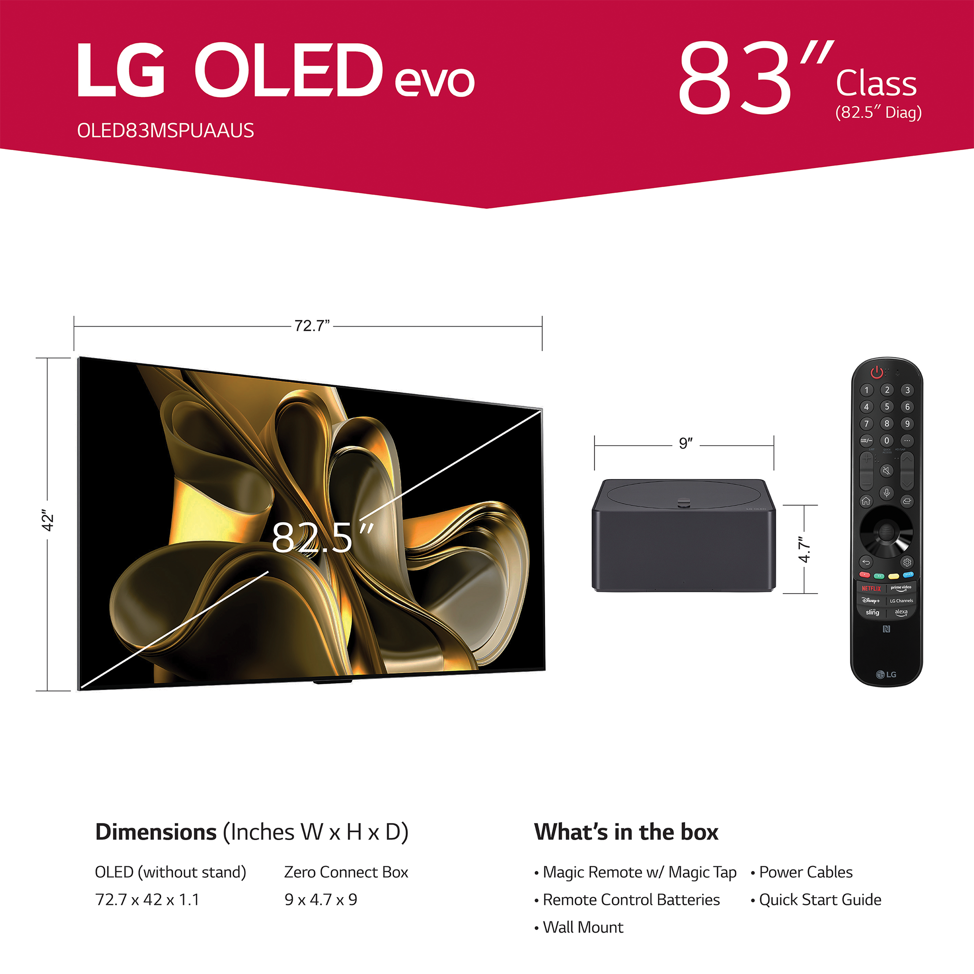 LG evo M Series M3 83" Wireless 4K HDR Smart OLED TV