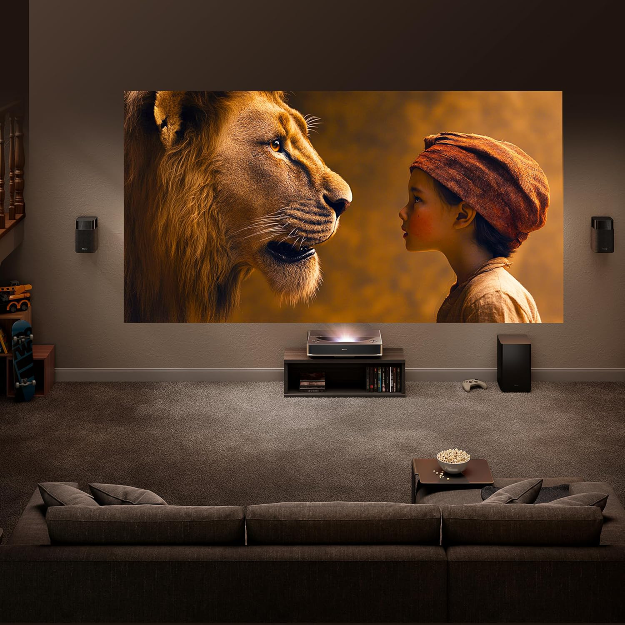 Hisense PT1 2500-Lumen UHD 4K Ultra-Short Throw Triple-Laser DLP Smart Projector