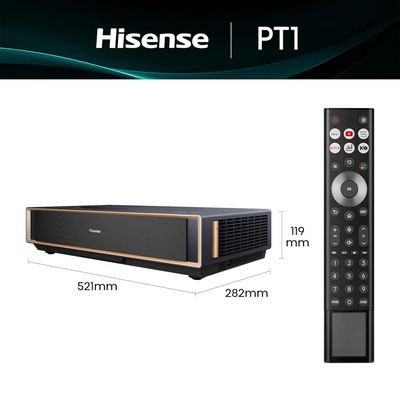Hisense PT1 2500-Lumen UHD 4K Ultra-Short Throw Triple-Laser DLP Smart Projector