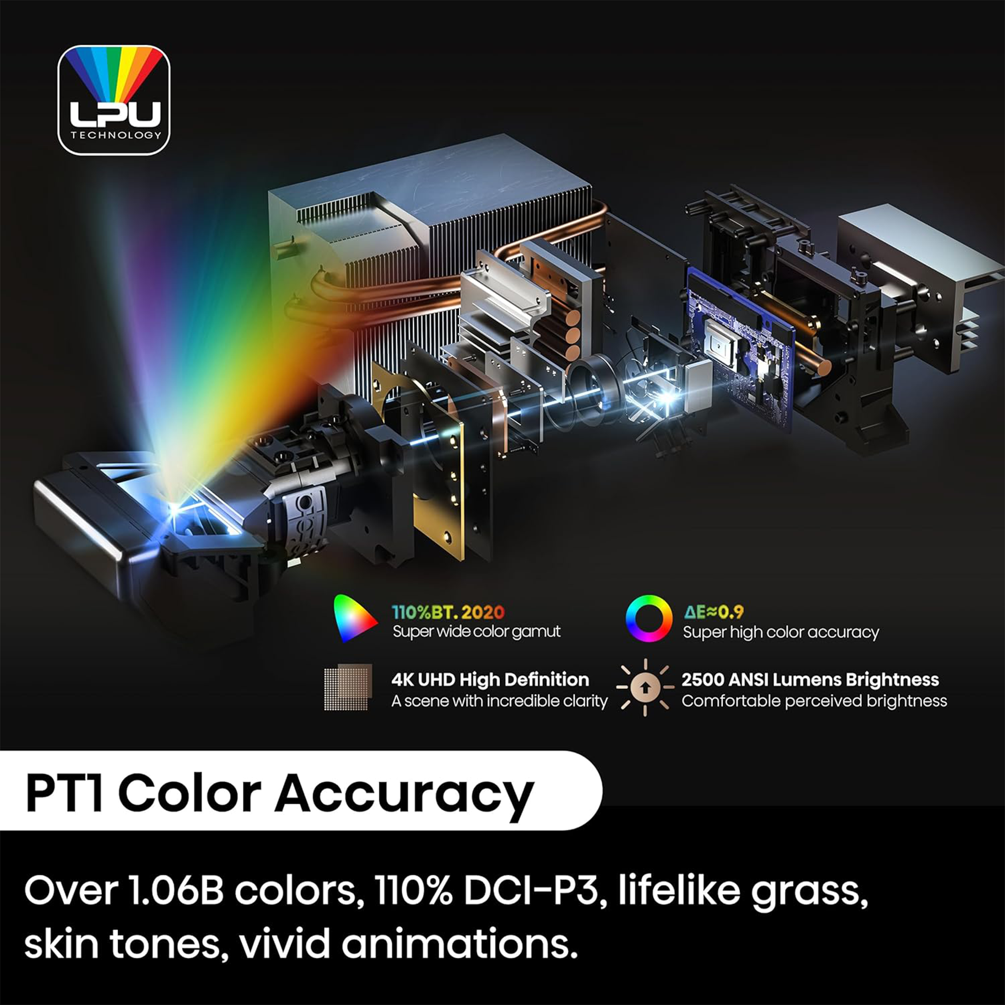 Hisense PT1 2500-Lumen UHD 4K Ultra-Short Throw Triple-Laser DLP Smart Projector