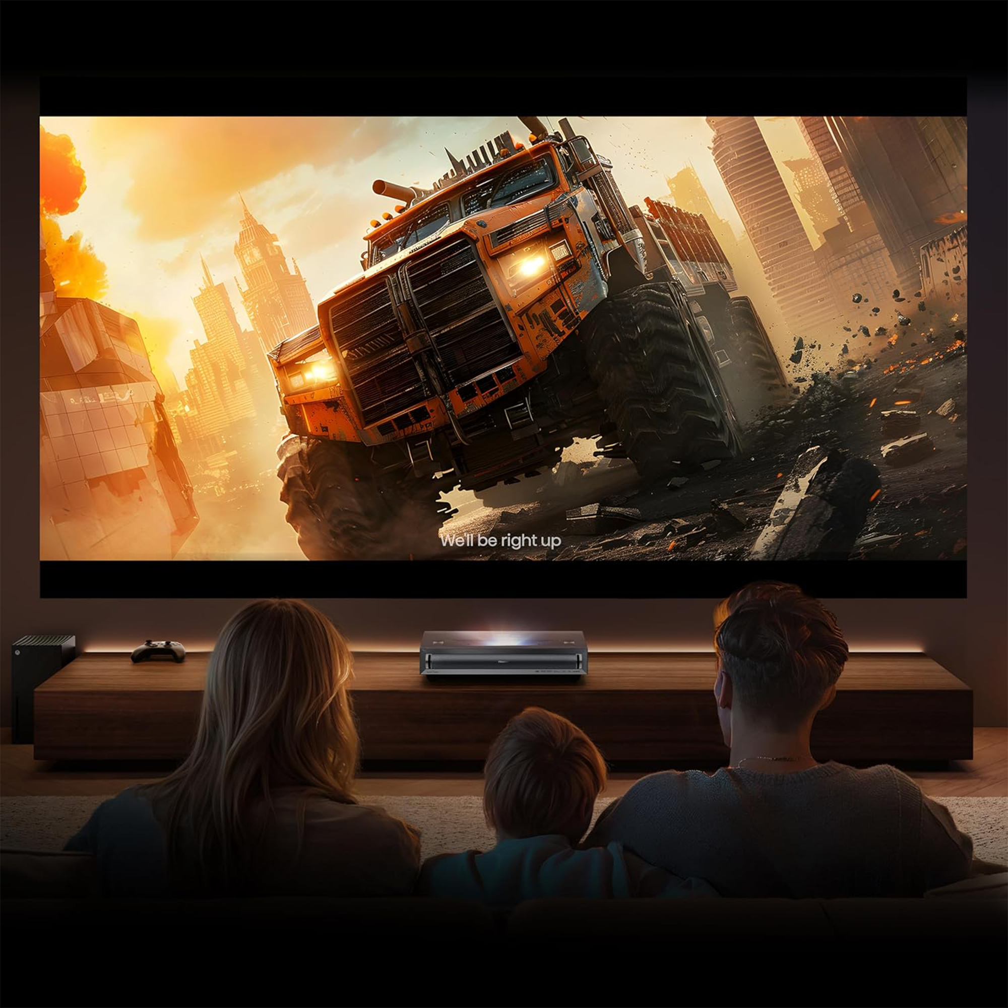 Hisense PX3-PRO 3000-Lumen 4K Ultra Short-Throw TriChroma Laser DLP Smart Projector